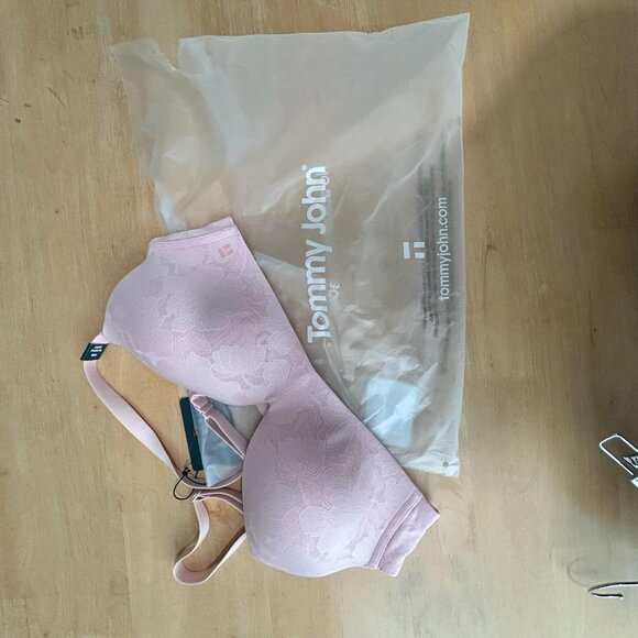 Tommy John Bra Womens 38B Pink Second Skin Lightly Lined Wireless Lace No Show - Picture 6 of 7